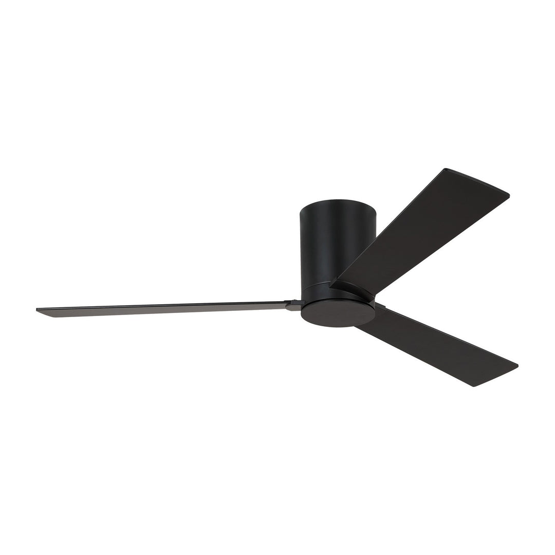 Visual Comfort Fan Rozzen 52 Hugger 3RZHR52MBK Ceiling Fan - Midnight Black, Midnight Black/American Walnut reversible blades/Midnight Black/American Walnut reversible blades/