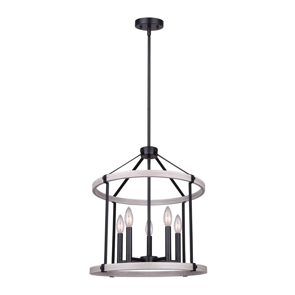Canarm Joelle ICH1094A05BBG19 Pendant Light - Matte Black/Brushed Grey