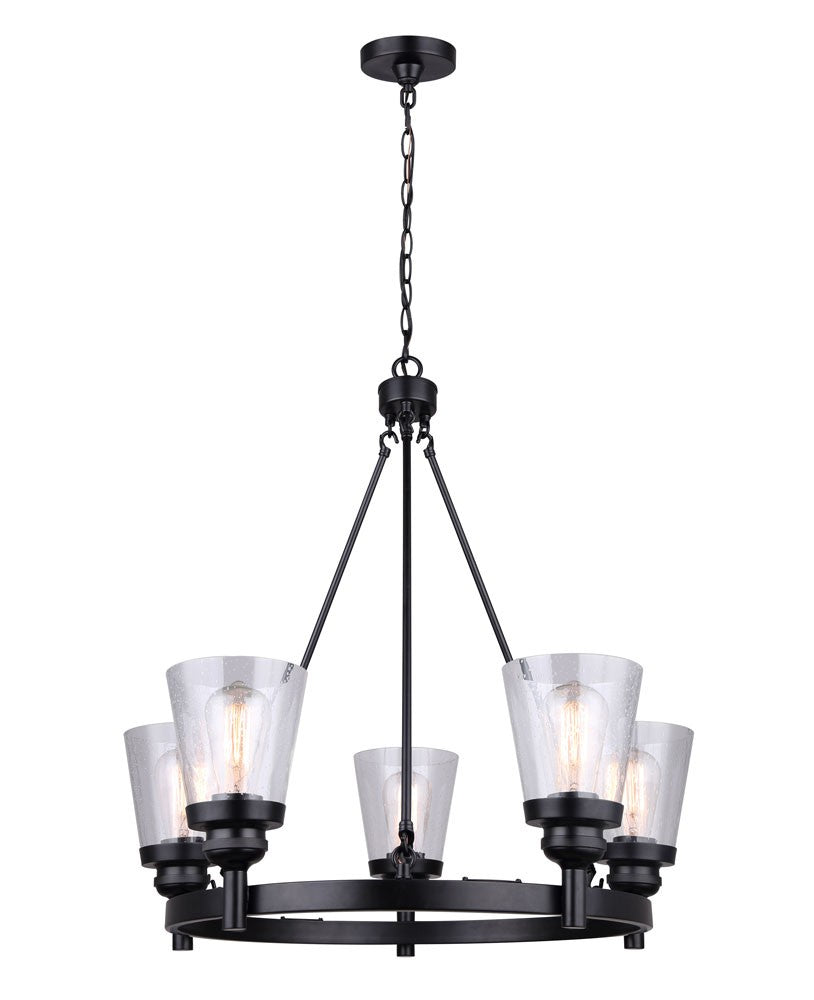 Canarm Declan ICH1097A05BK Chandelier Light - Matte Black