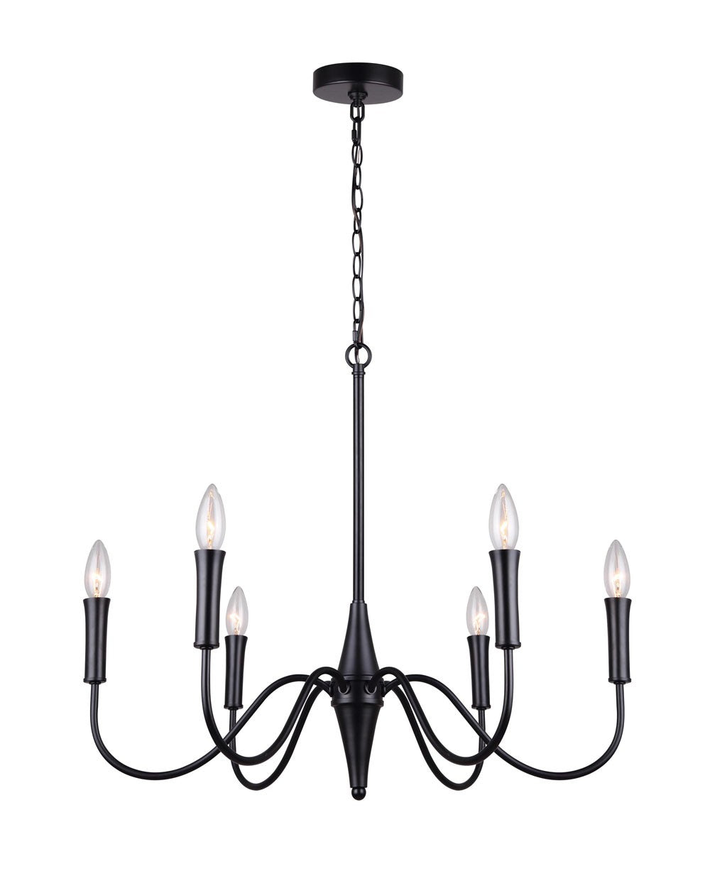 Canarm Brielle ICH1103A06BK Chandelier Light - Matte Black
