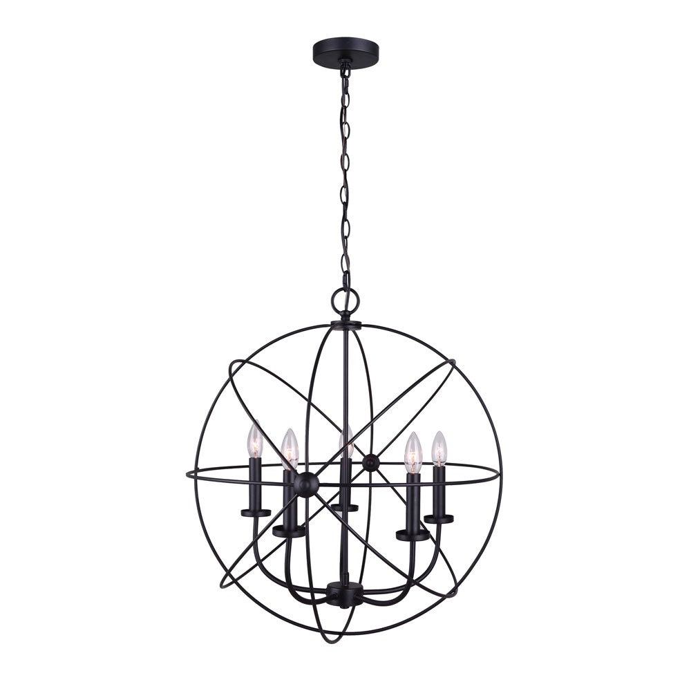 Canarm Sumerside ICH282B05BK25 Chandelier Light - Matte Black