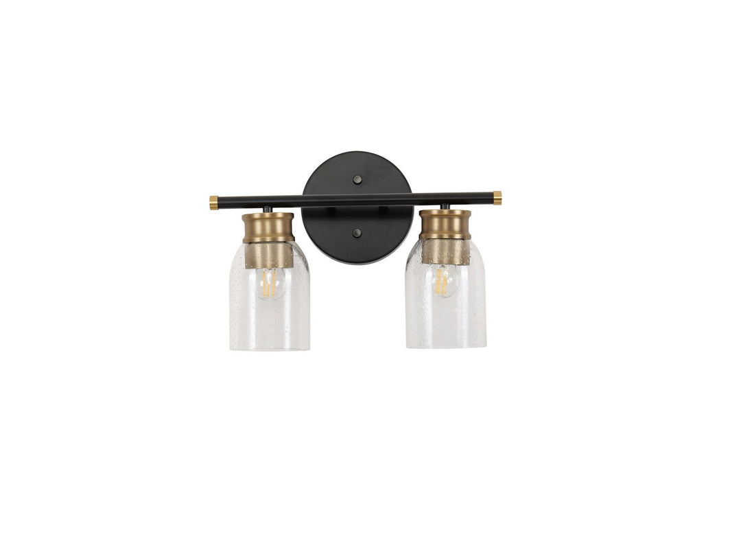 Revolution Blain BL582BKSBSD Bath Vanity Light 15 in. wide - Black with Satin Burnished Brass