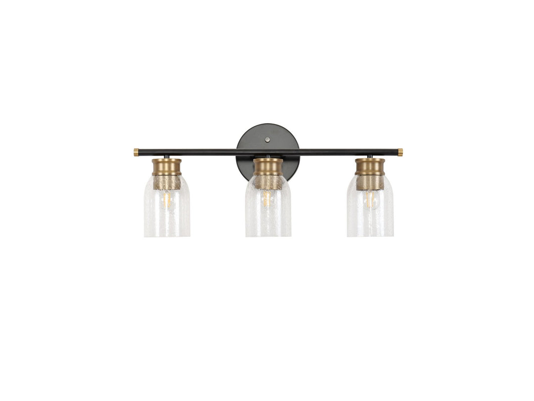 Revolution Blain BL583BKSBSD Bath Vanity Light 23 in. wide - Black with Satin Burnished Brass