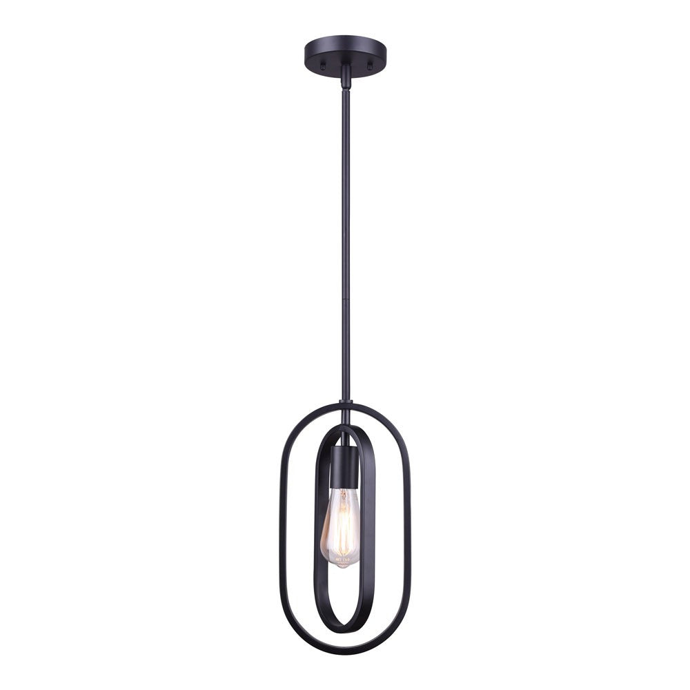 Canarm Dilan IPL1078A01BK Pendant Light - Matte Black/Brushed Brown