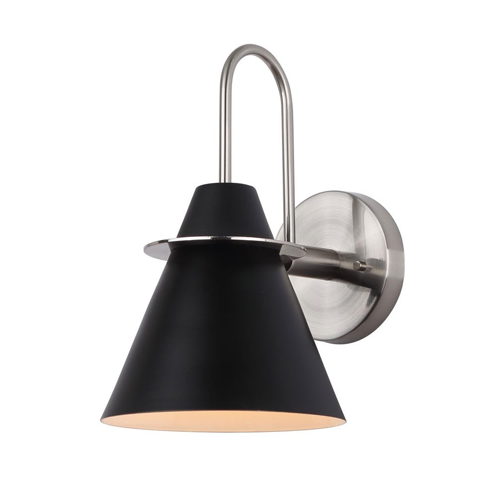 Canarm Talia IVL1076A01BKN Wall Sconce Light - Brushed Nickel/Matte Black