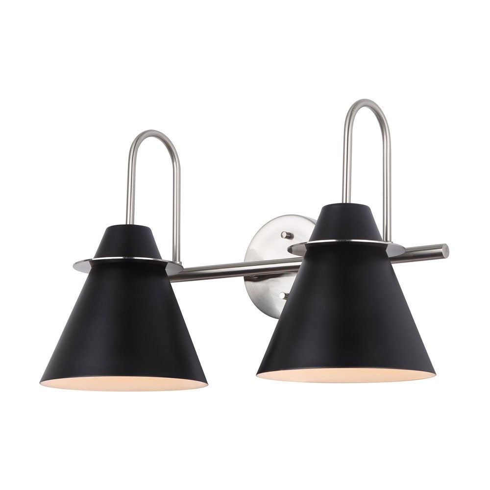 Canarm Talia IVL1076A02BKN Bath Vanity Light 18 in. wide - Brushed Nickel/Matte Black