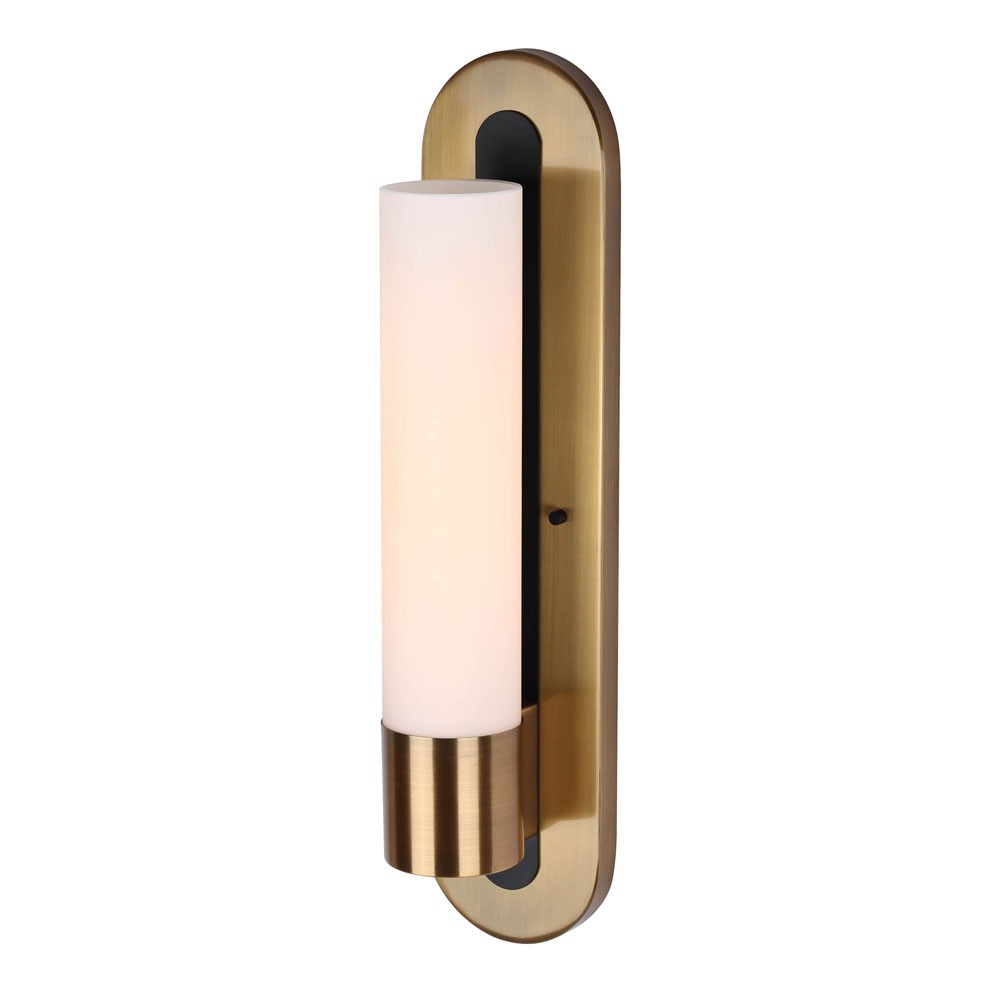 Canarm Tripp IWF782B01BKG Wall Sconce Light - Matte Black/Gold