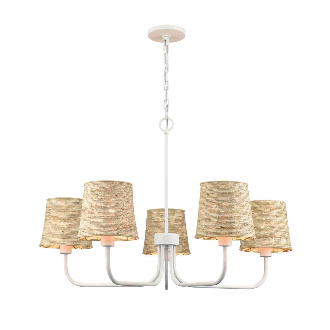 Elk Abaca 32457/5 Chandelier Light - Textured White