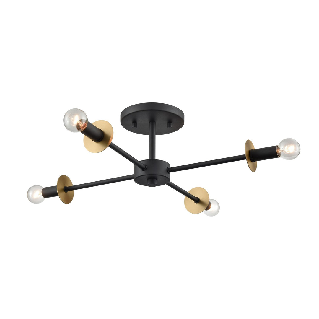 Elk Milla 52225/4 Ceiling Light - Charcoal Black