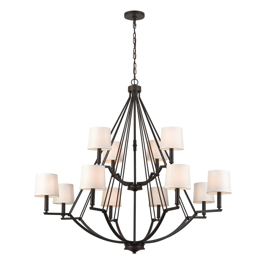 Elk Robinson 52249/8+4 Chandelier Light - Matte Black