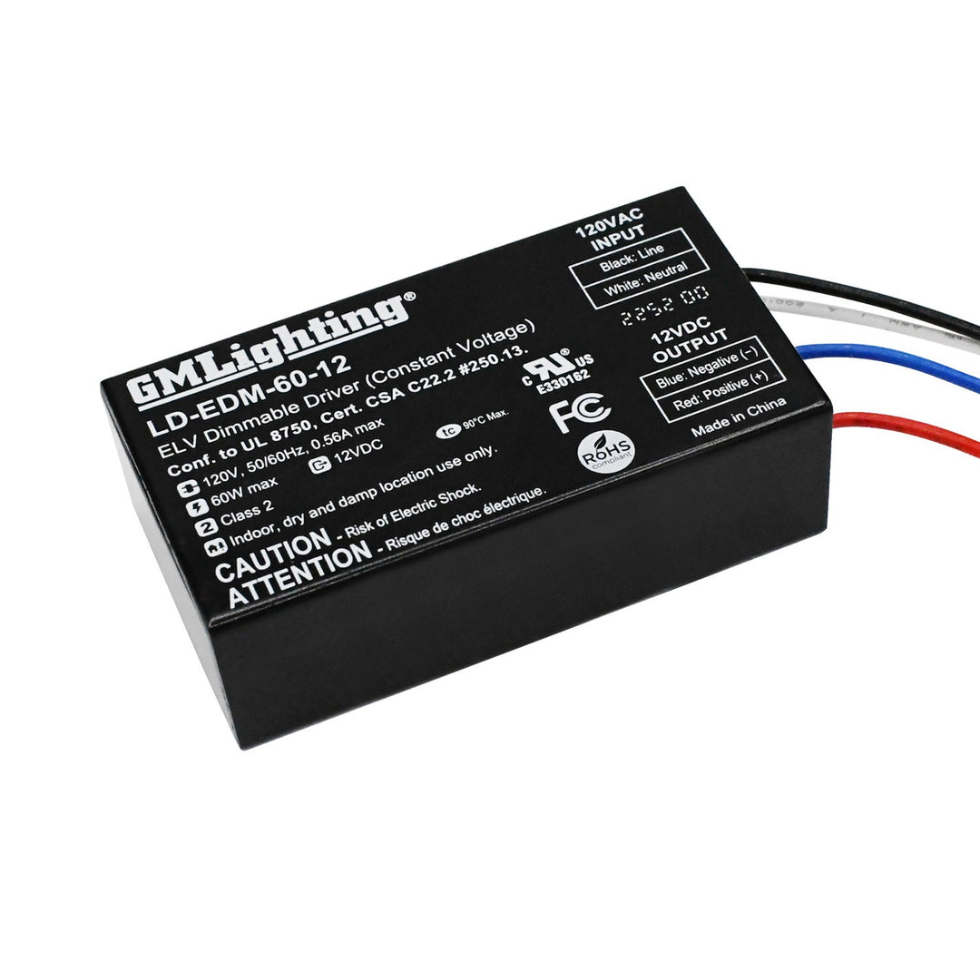 Gm Lighting LD-EDM-60-12  Electronic Led Power Supplies Are Class Decor Black