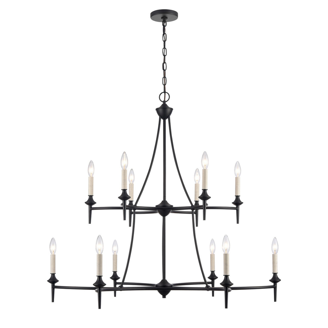 Elk Solomon 89699/6+6 Chandelier Light - Matte Black