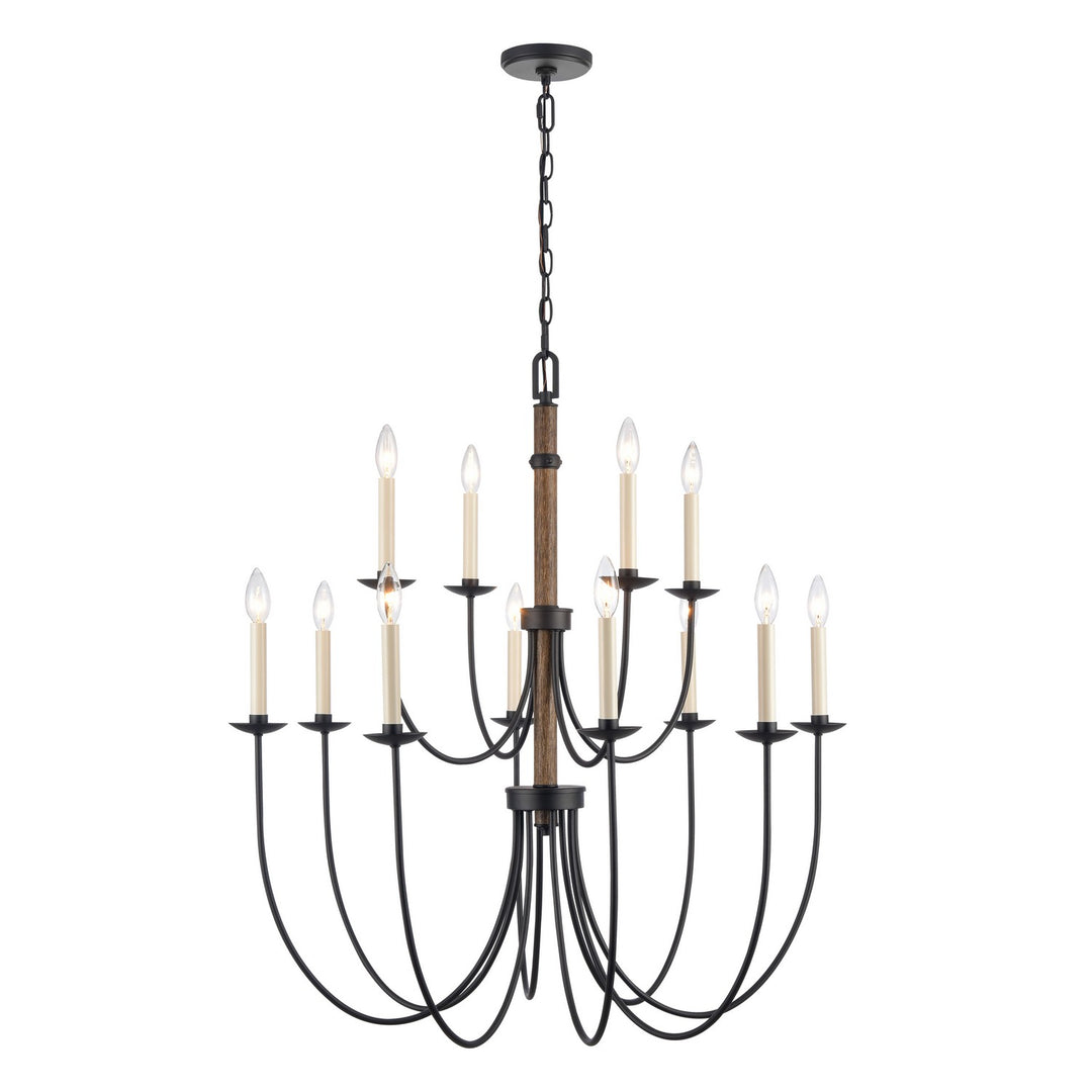 Elk Neville 89709/8+4 Chandelier Light - Charcoal Black