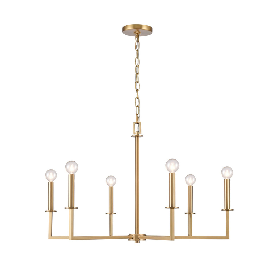 Elk Dunne 89886/6 Chandelier Light - Lacquered Brass