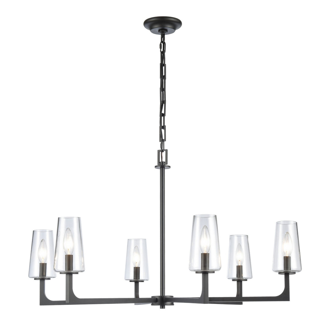 Elk Fitzroy 89966/6 Chandelier Light - Matte Black