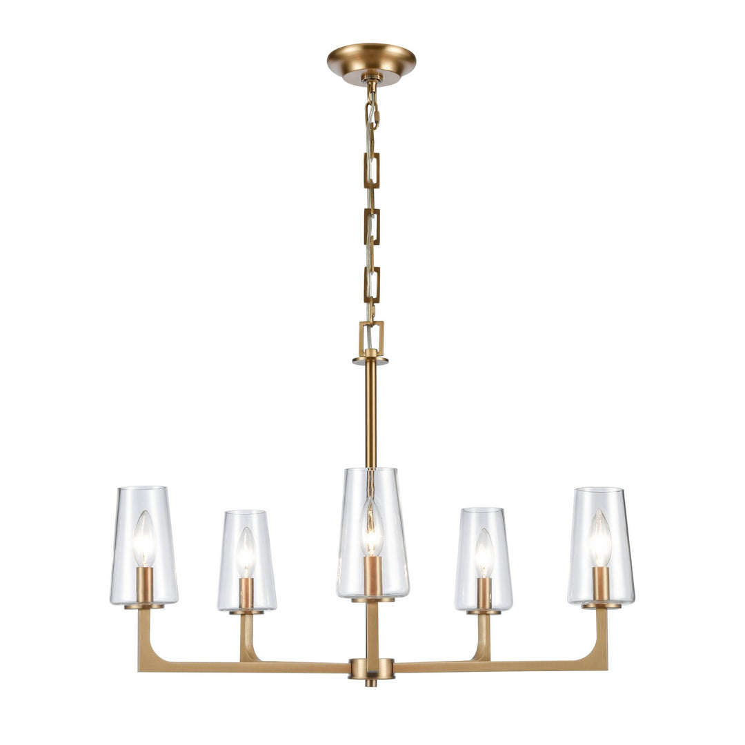 Elk Fitzroy 89975/5 Chandelier Light - Lacquered Brass