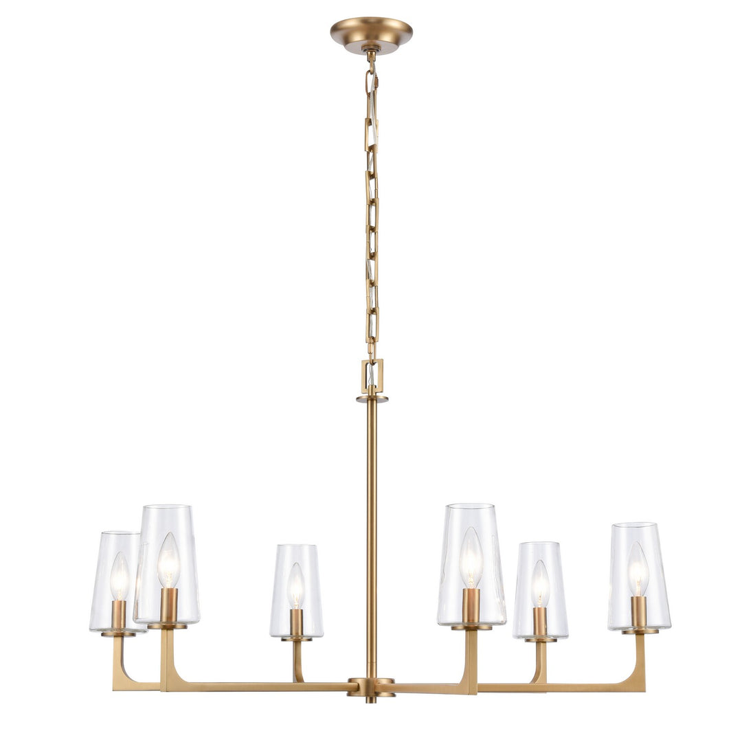 Elk Fitzroy 89976/6 Chandelier Light - Lacquered Brass