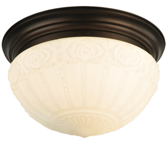 Meyda Tiffany White Puffy Rose 130633 Ceiling Light - Mahogany Bronze