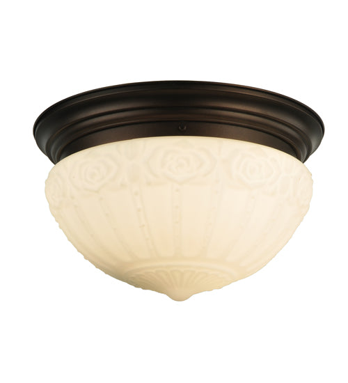 Meyda Tiffany White Puffy Rose 130633 Ceiling Light - Mahogany Bronze