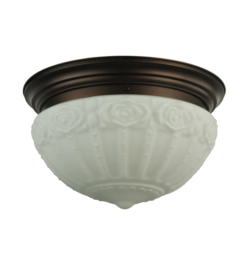 Meyda Tiffany White Puffy Rose 130633 Ceiling Light - Mahogany Bronze