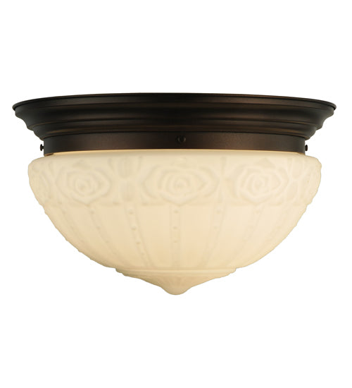 Meyda Tiffany White Puffy Rose 130633 Ceiling Light - Mahogany Bronze