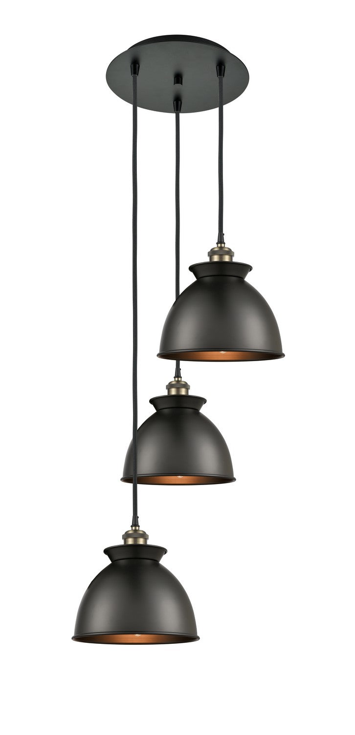 Innovations Downtown Urban 113B-3P-BAB-M14-BK Pendant Light - Black Antique Brass