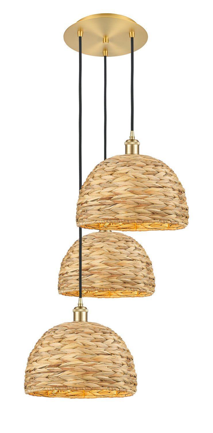 Innovations Downtown Urban 113B-3P-SG-RBD-12-NAT Pendant Light - Satin Gold
