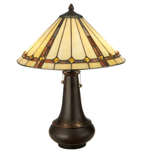 Meyda Tiffany Lighting 130743 Belvidere Two Light Table Lamp Lamp Bronze / Dark