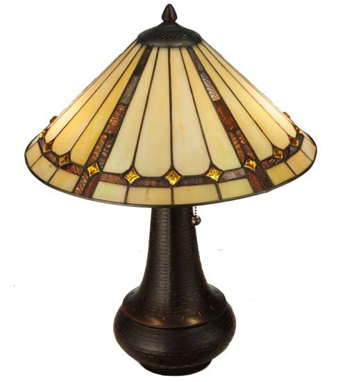 Meyda Tiffany Lighting 130743 Belvidere Two Light Table Lamp Lamp Bronze / Dark