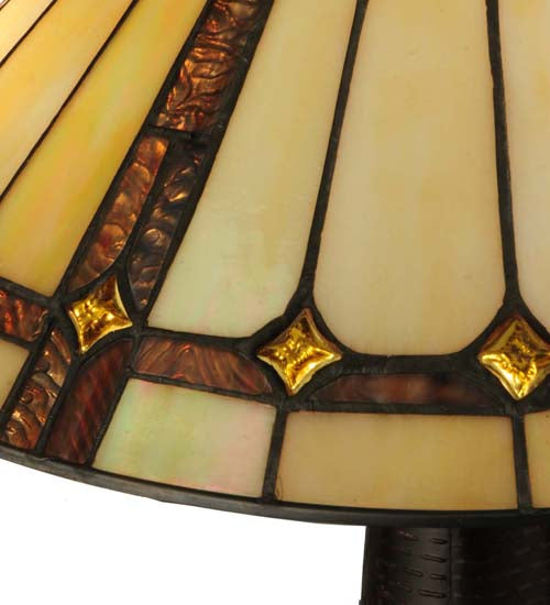 Meyda Tiffany Lighting 130743 Belvidere Two Light Table Lamp Lamp Bronze / Dark