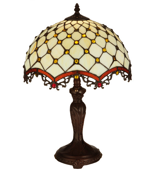Meyda Tiffany Lighting 130761 Jeweled Katherine One Light Table Lamp Lamp Bronze / Dark