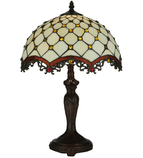 Meyda Tiffany Lighting 130761 Jeweled Katherine One Light Table Lamp Lamp Bronze / Dark