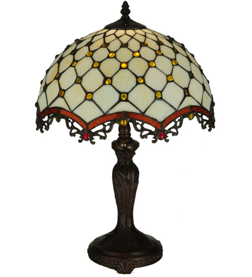 Meyda Tiffany Lighting 130761 Jeweled Katherine One Light Table Lamp Lamp Bronze / Dark
