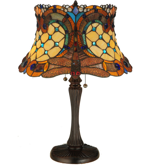 Meyda Tiffany Lighting 130762 Hanginghead Dragonfly Two Light Table Lamp Lamp Bronze / Dark