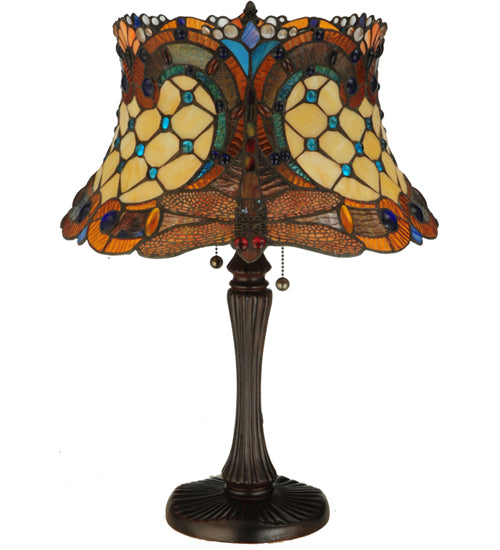 Meyda Tiffany Lighting 130762 Hanginghead Dragonfly Two Light Table Lamp Lamp Bronze / Dark