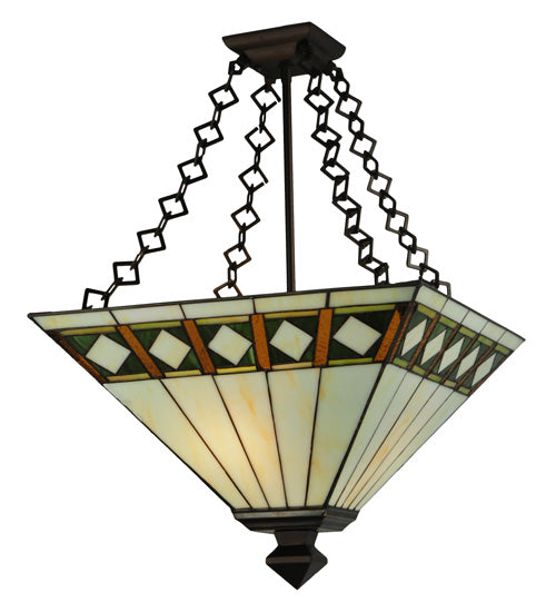 Meyda Tiffany Diamond Band Mission 130792 Ceiling Light - Mahogany Bronze