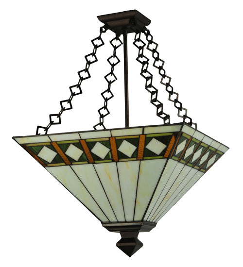 Meyda Tiffany Diamond Band Mission 130792 Ceiling Light - Mahogany Bronze