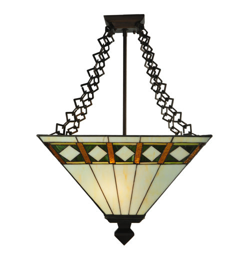 Meyda Tiffany Diamond Band Mission 130792 Ceiling Light - Mahogany Bronze