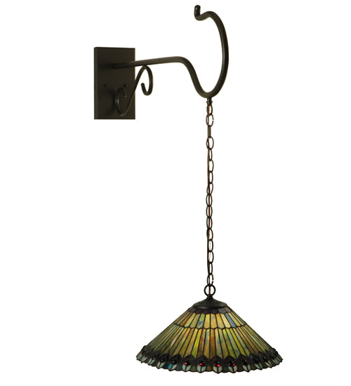 Meyda Tiffany Tiffany Jeweled Peacock 130796 Wall Light - Timeless Bronze