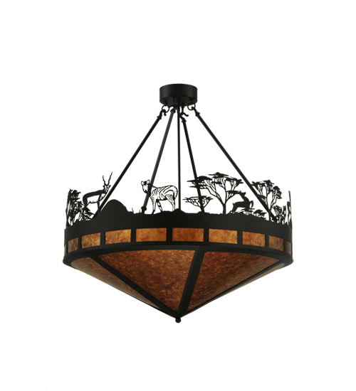 Meyda Tiffany Serengeti 130870 Ceiling Light - Black/Amber Mica
