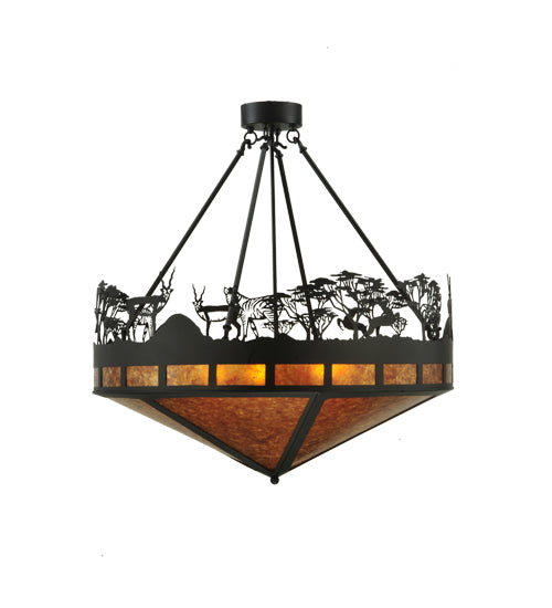 Meyda Tiffany Serengeti 130870 Ceiling Light - Black/Amber Mica