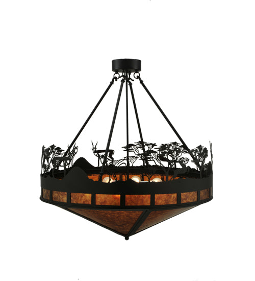Meyda Tiffany Serengeti 130870 Ceiling Light - Black/Amber Mica