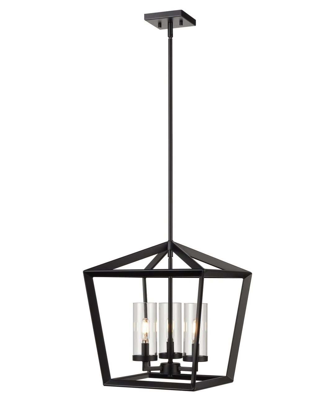 Innovations Downtown Urban 378-3CR-BK-CL-15 Pendant Light - Matte Black