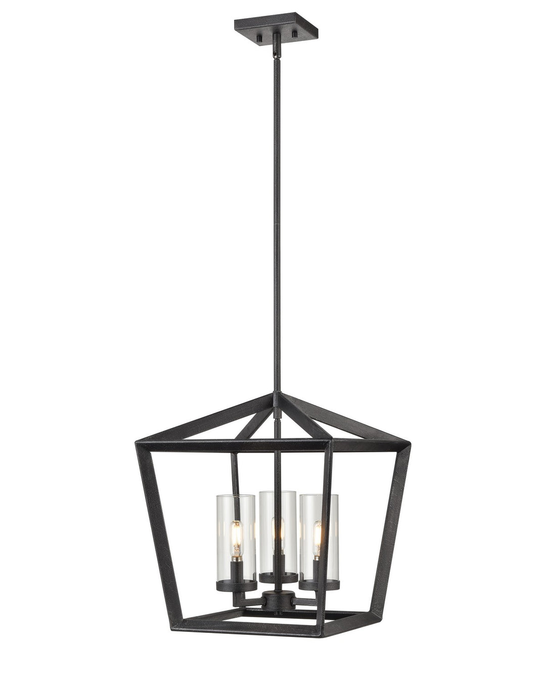 Innovations Downtown Urban 378-3CR-WZ-CL-15 Pendant Light - Weathered Zinc