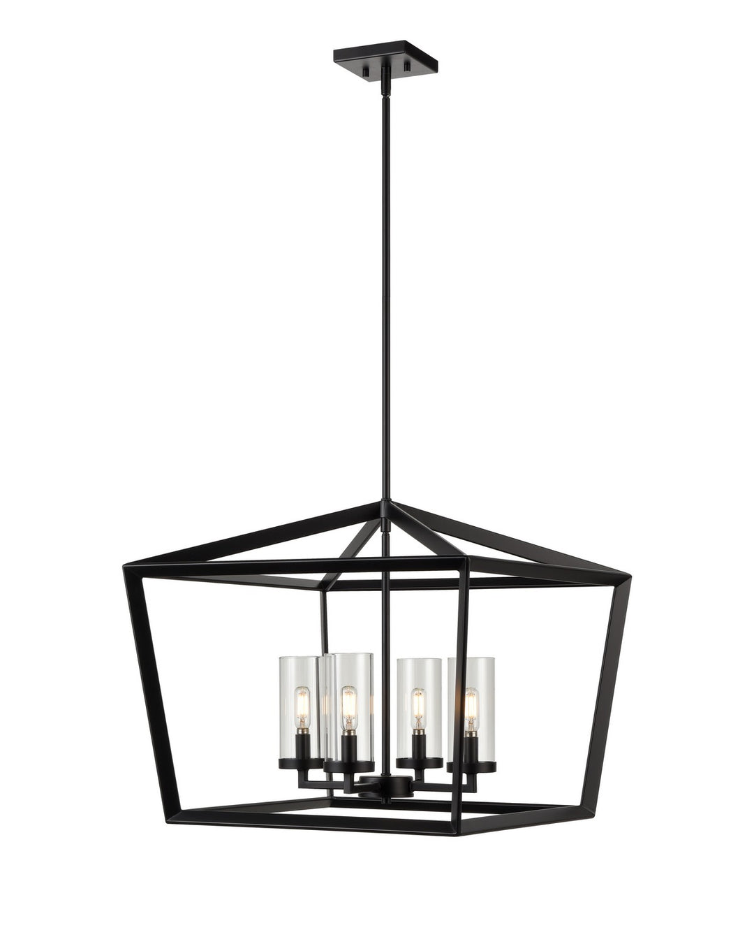 Innovations Downtown Urban 378-4CR-BK-CL-22 Pendant Light - Matte Black