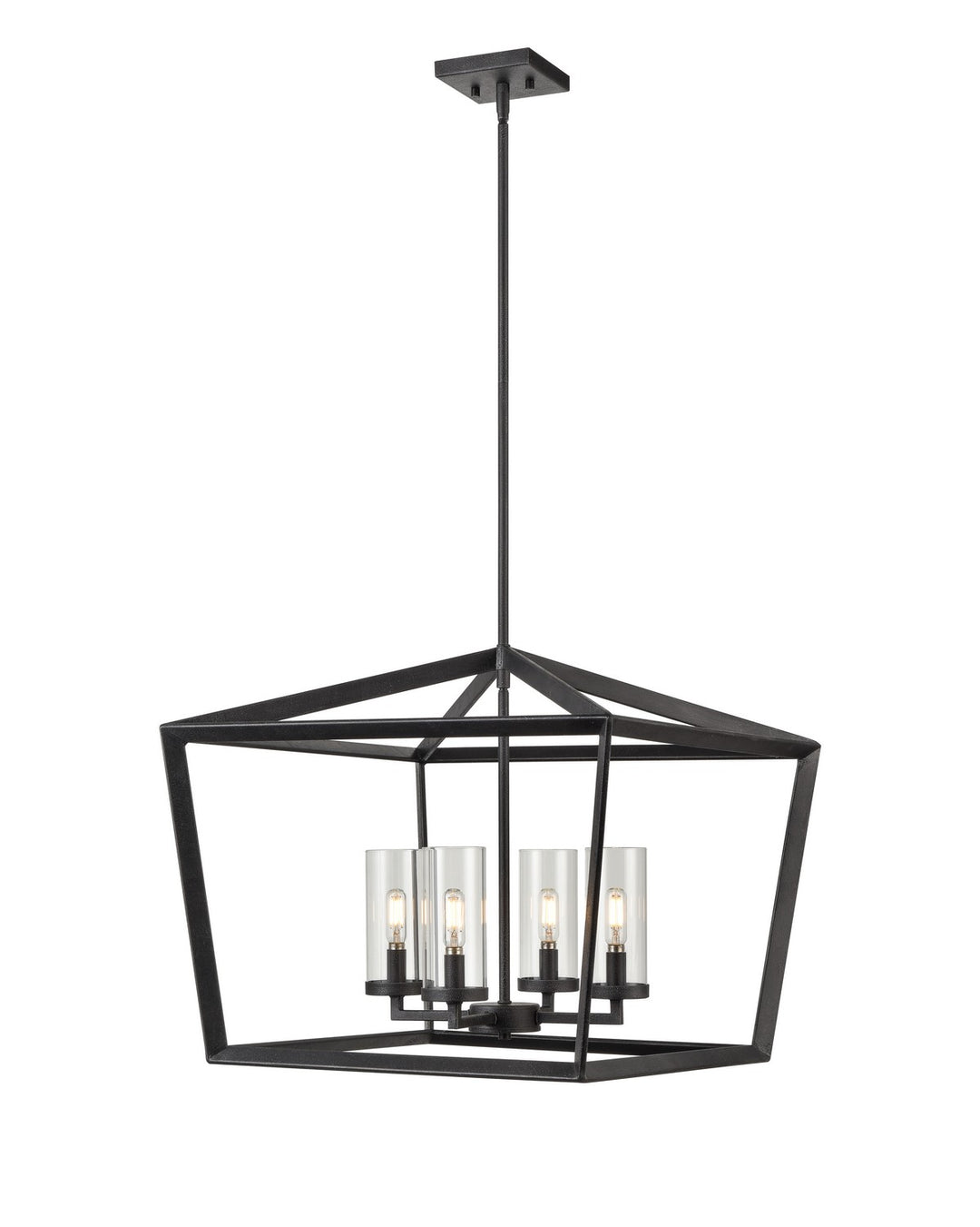 Innovations Downtown Urban 378-4CR-WZ-CL-22 Pendant Light - Weathered Zinc