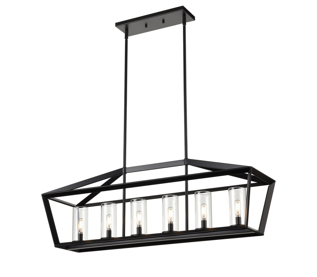 Innovations Downtown Urban 378-6I-BK-CL-39 Pendant Light - Matte Black