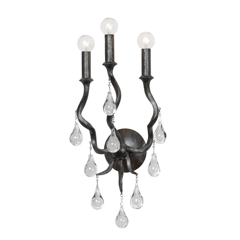 Corbett Aveline 414-03-BSL Wall Sconce Light - Black Silver Leaf
