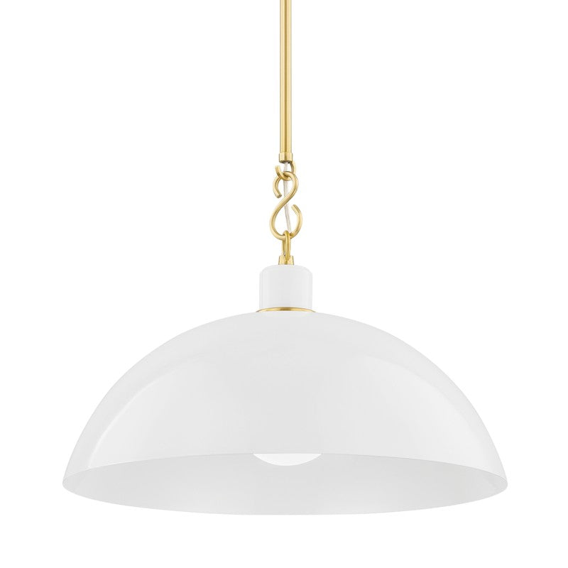 Mitzi Camille H769701L-AGB/GWH Pendant Light - Aged Brass