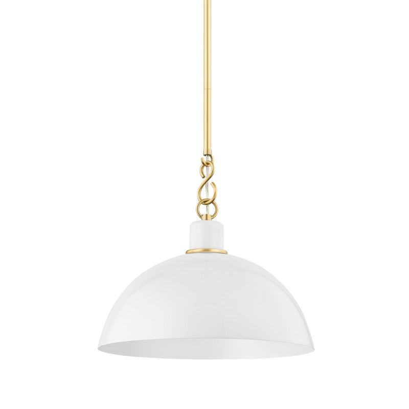 Mitzi Camille H769701S-AGB/GWH Pendant Light - Aged Brass